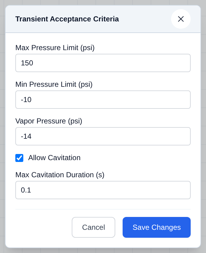 Transient Acceptance Criteria