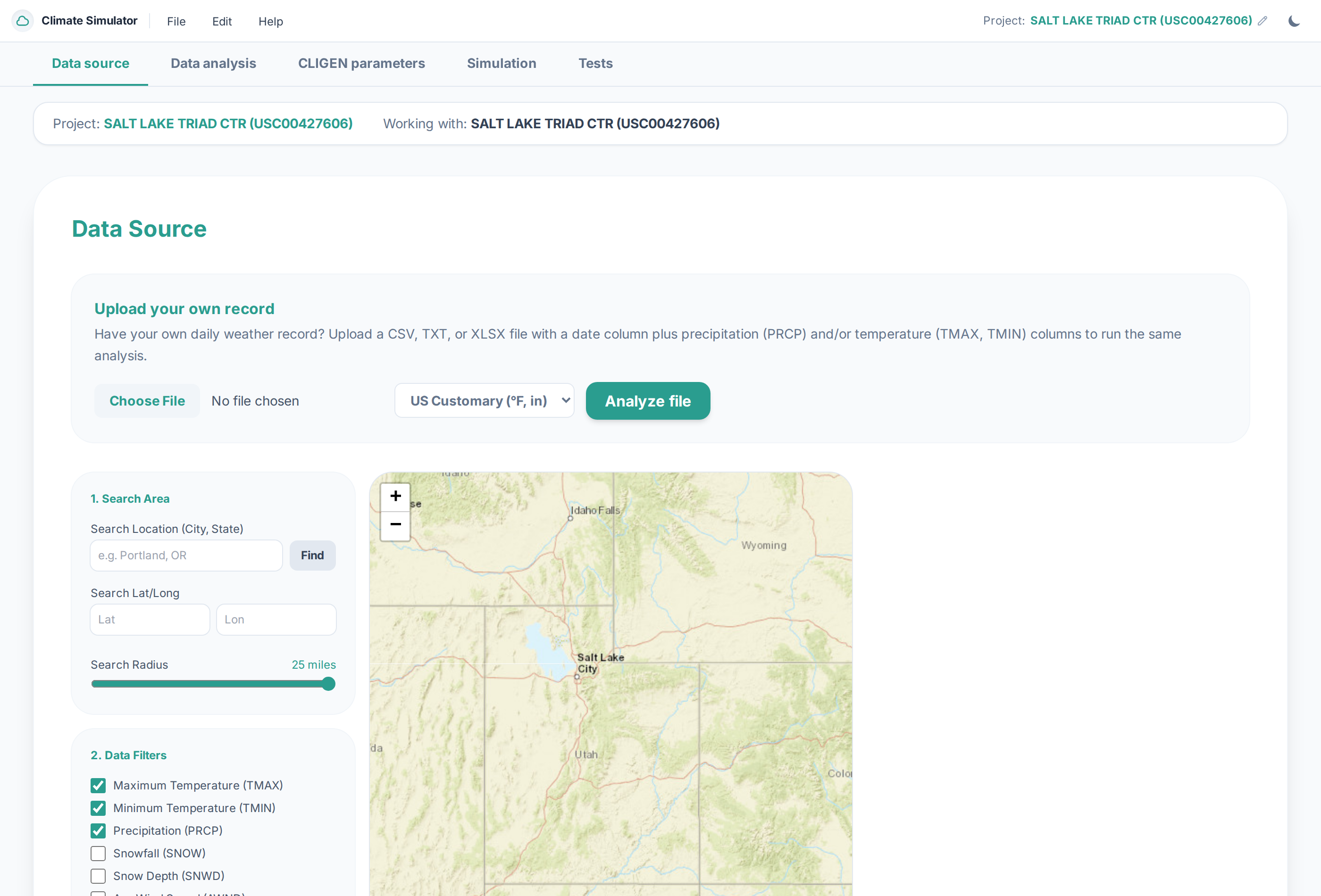 Data Source Map and Custom File Upload
