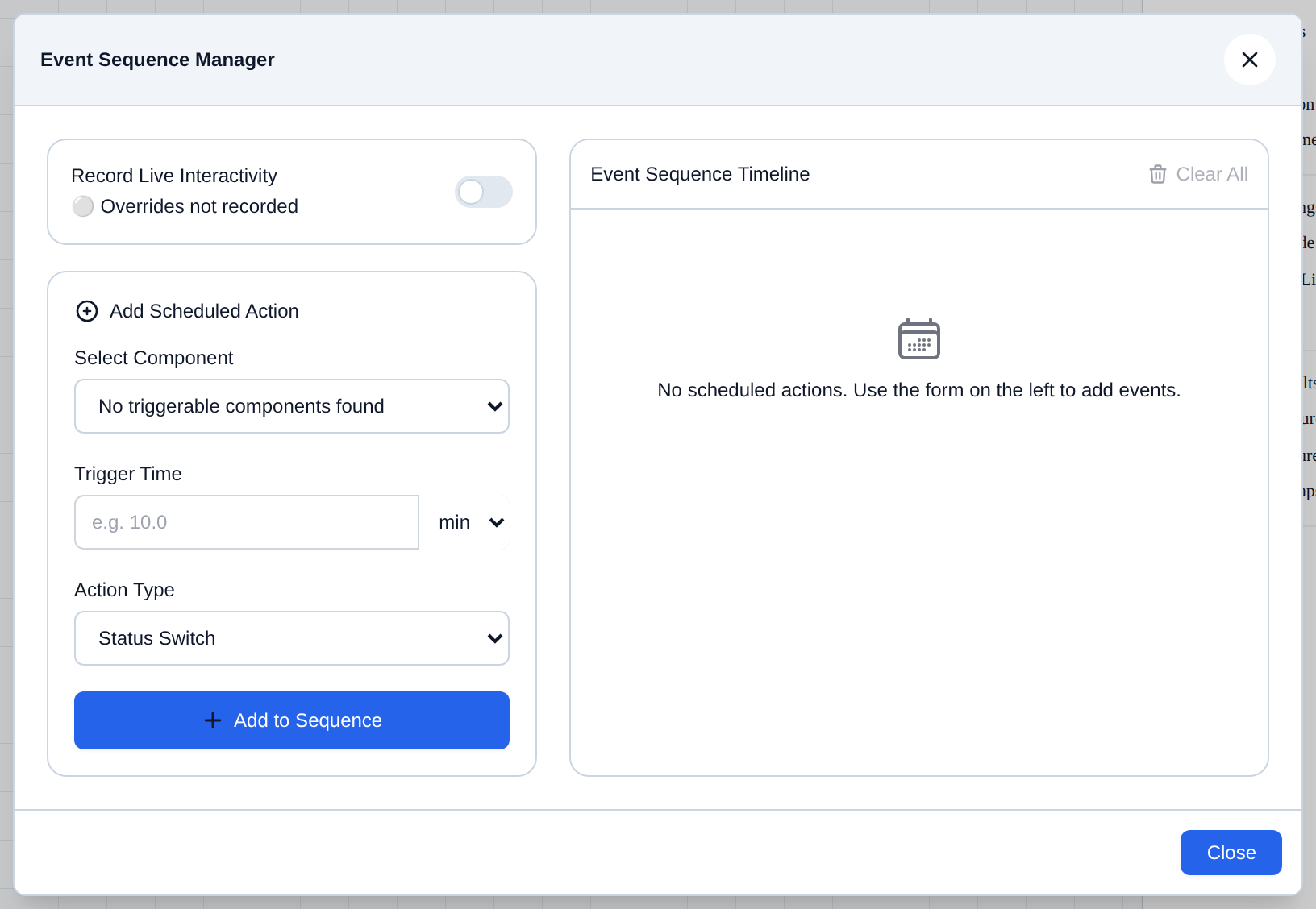 Event Sequence Manager