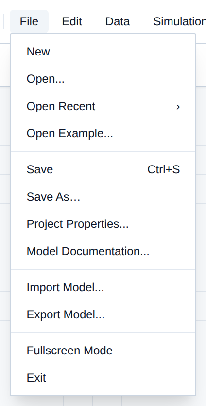 The File Menu