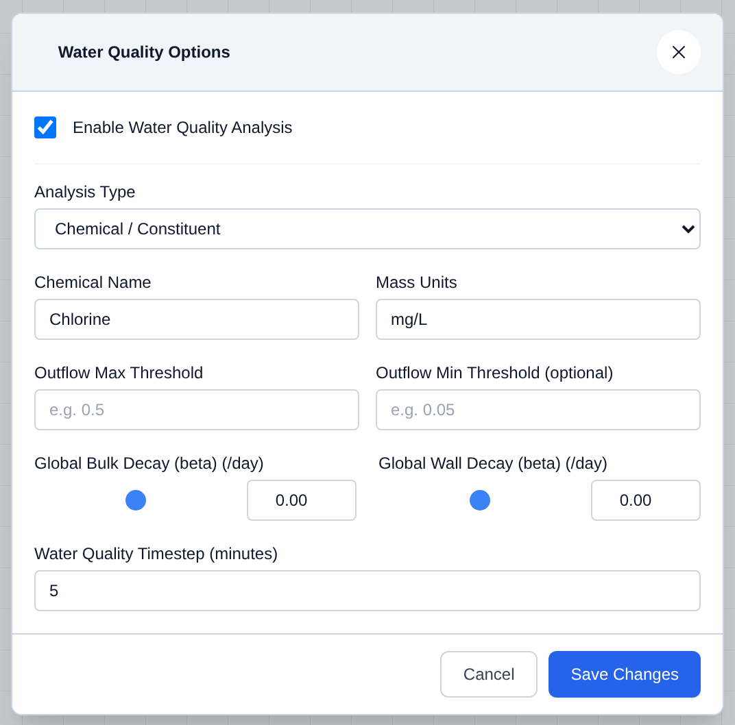 Water Quality Options